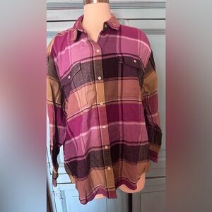 Old Navy Pink and Brown Button Down Shirt